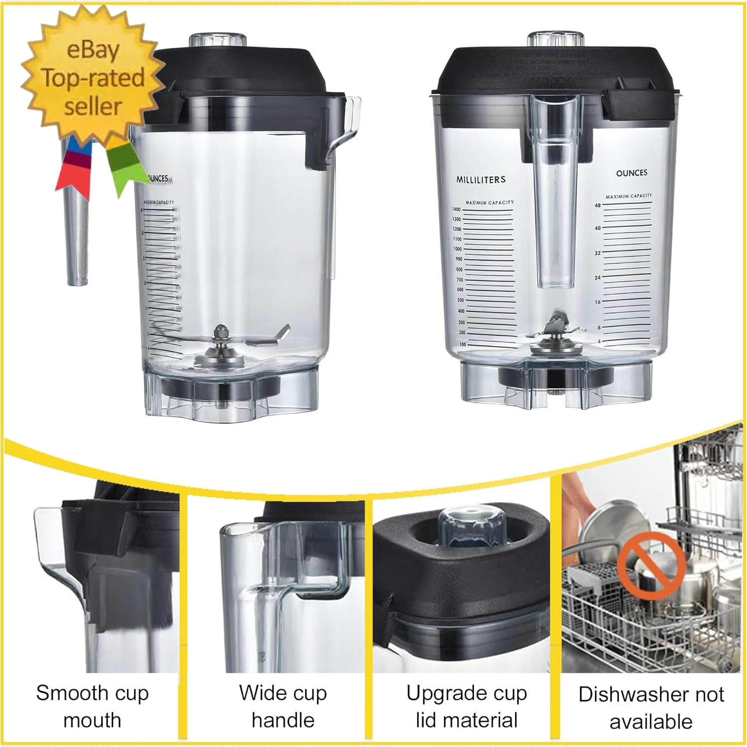 48Oz Advance Container Replacement for Vitamix Commercial Blender,48 Oz Pitcher