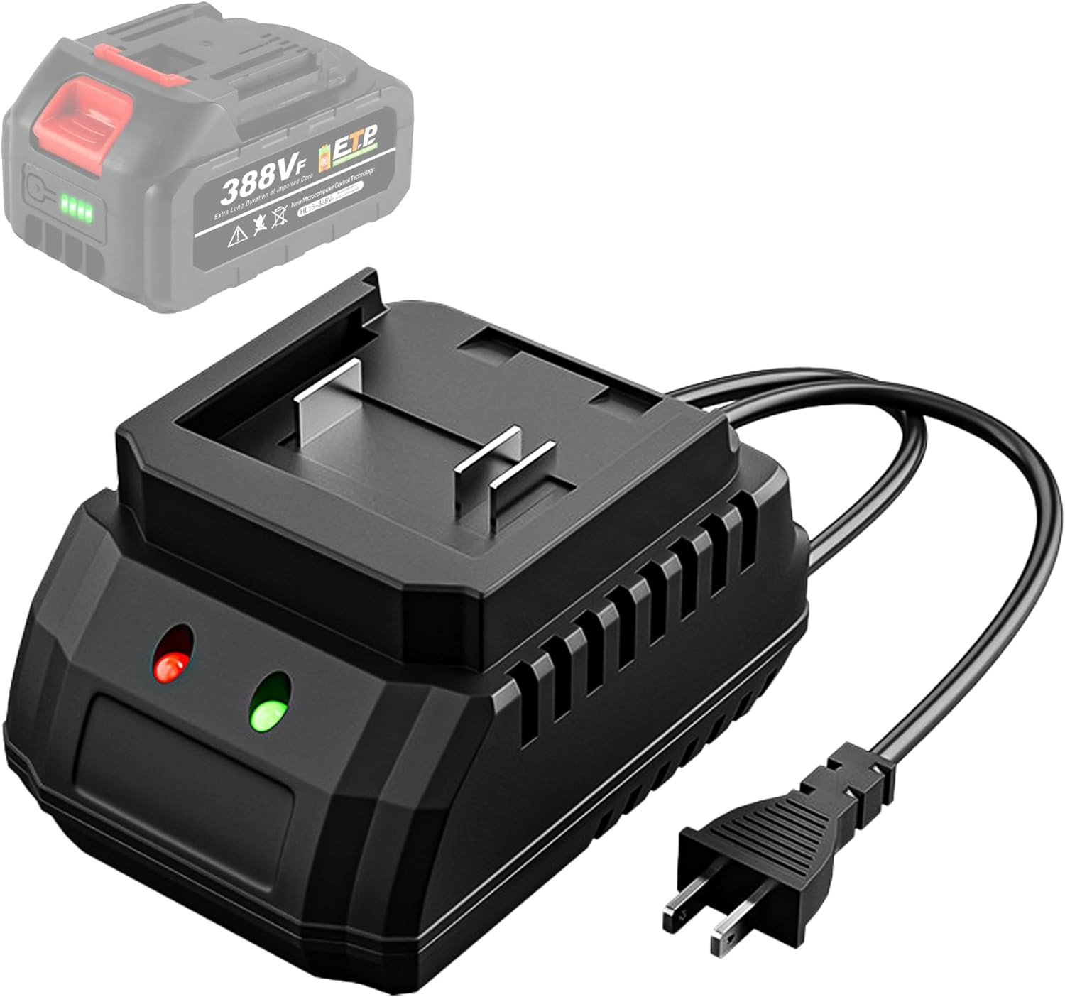 21V Battery Rapid Charger Base, Single Port Fast Charger Compatible 21V Lithium-