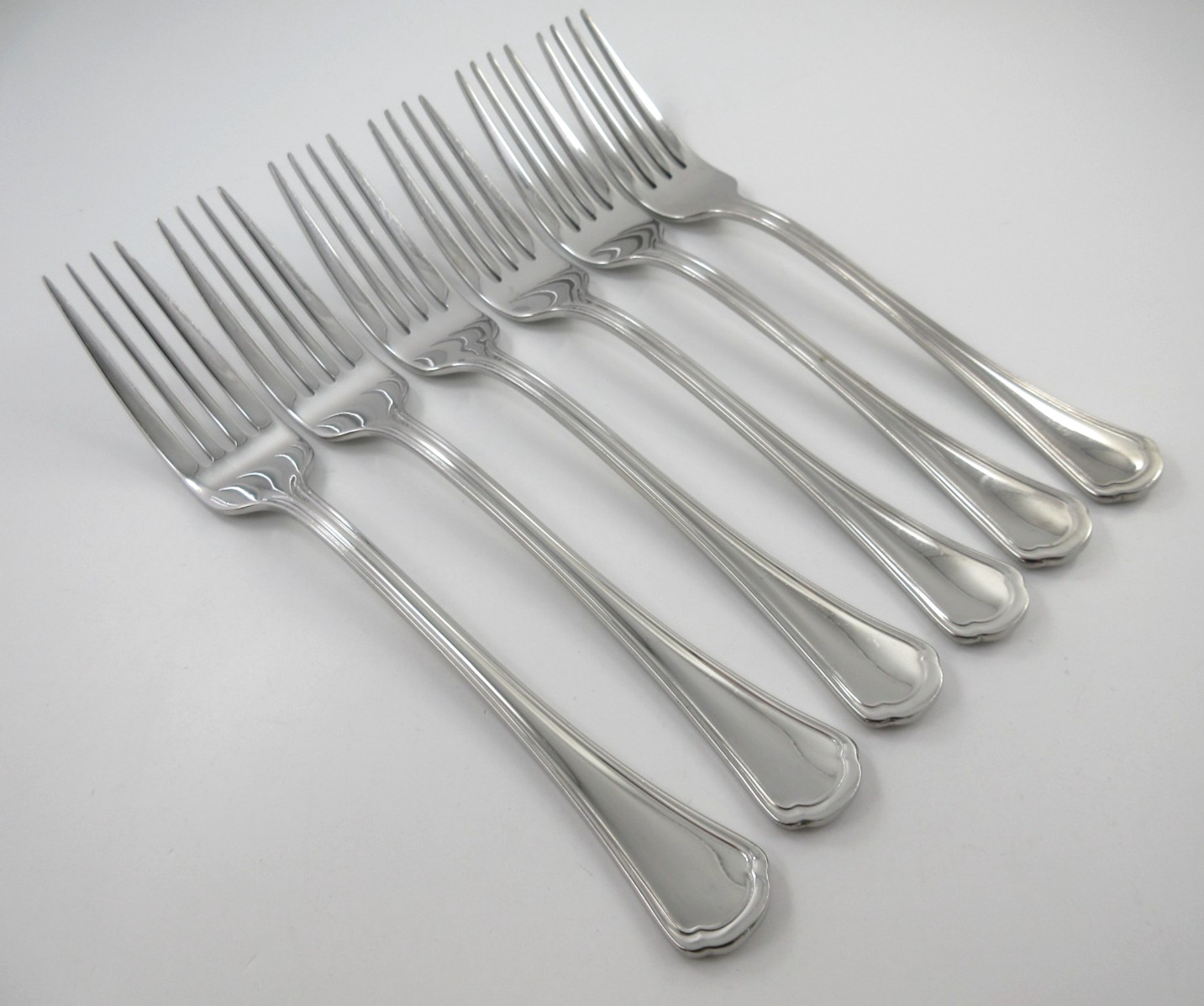 Reed & Barton ARLINGTON, NEWTON 6 Dinner Forks Glossy 18/10 Stainless Steel