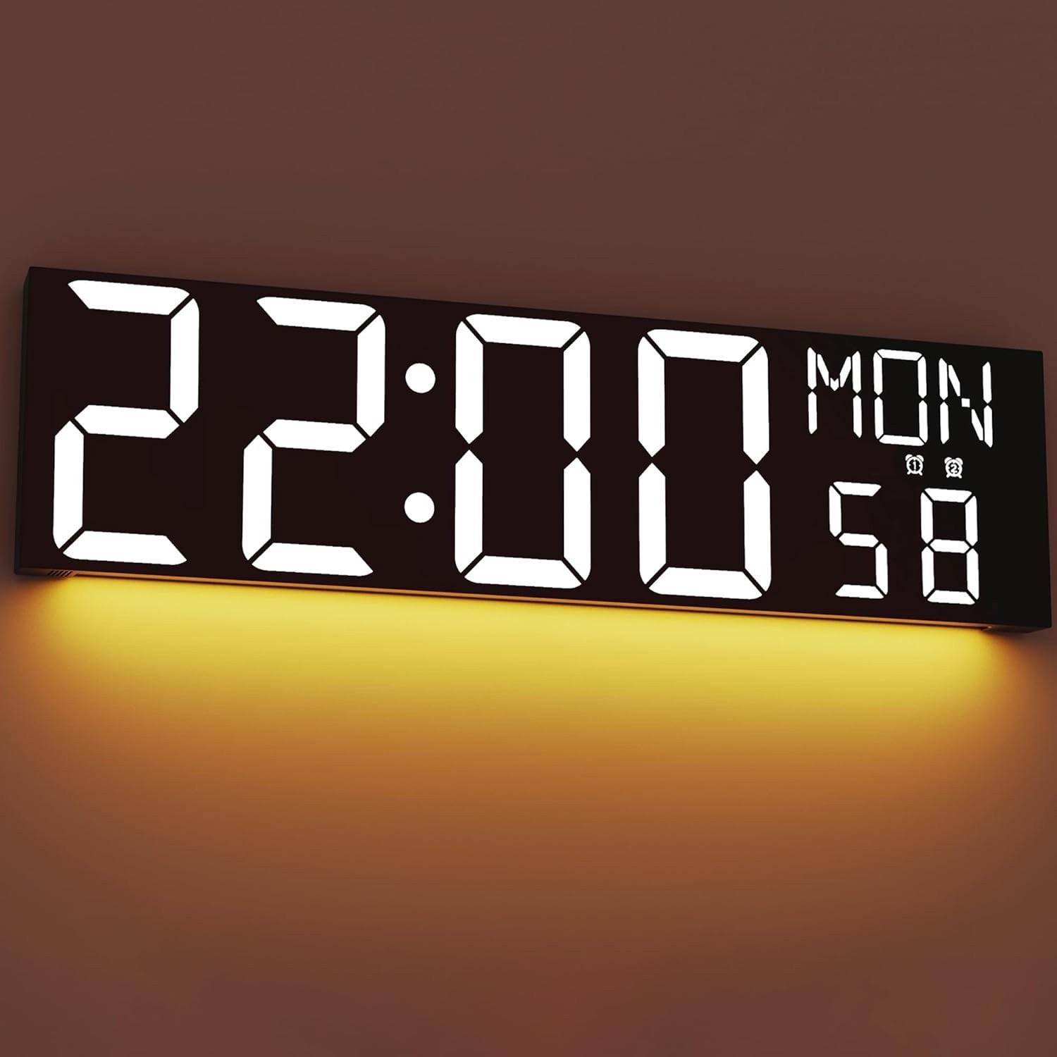 30″ Large Digital Wall Mount Clock with Remote Control, Alarm, Auto DST