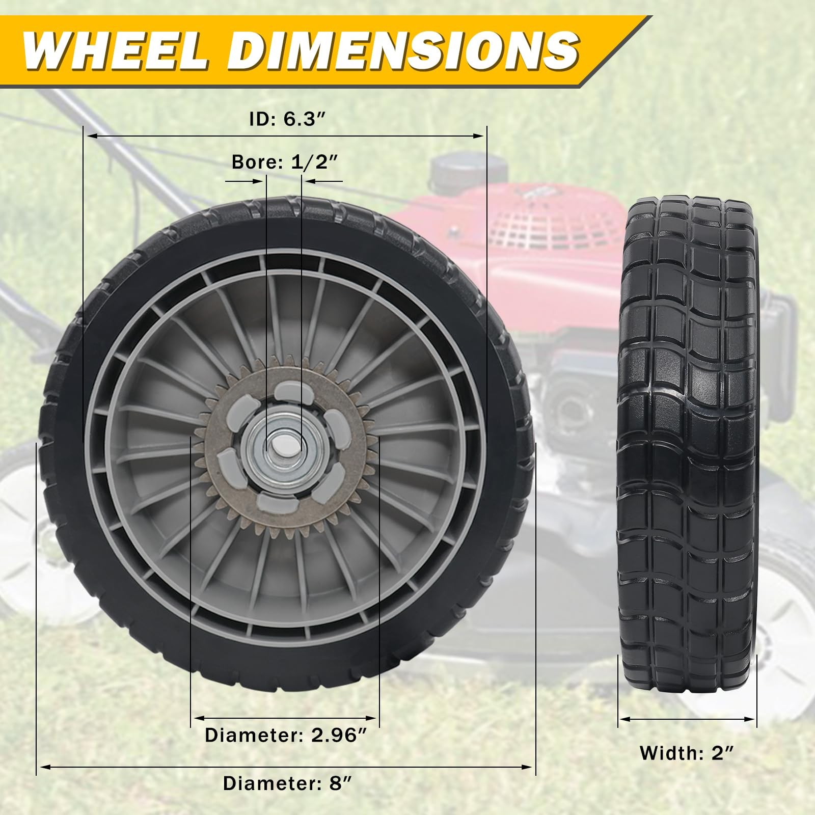 4 Pcs 8″ Lawn Mower Wheels Compatible with Honda HRR216 HRS216 HRT216 Lawn Mo…