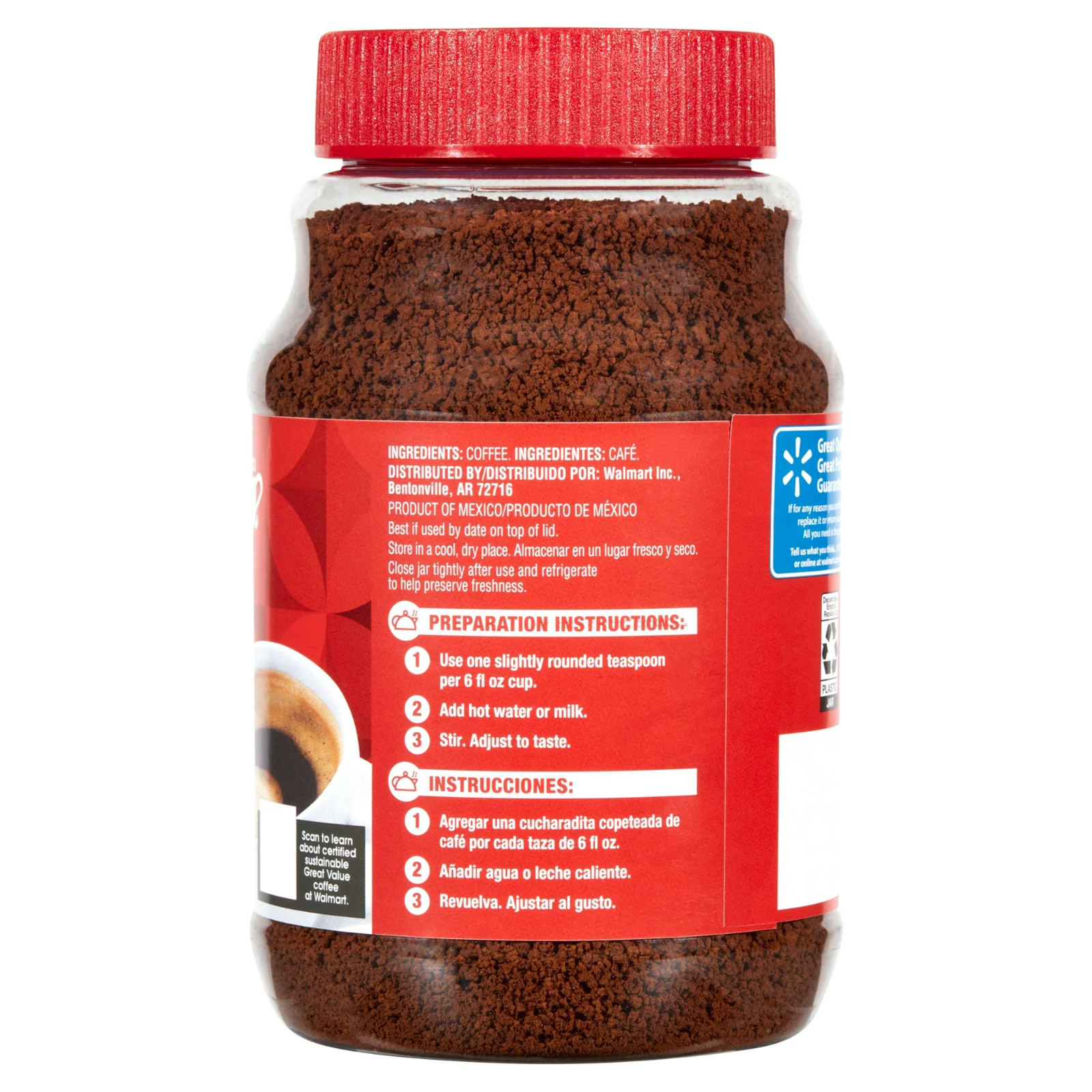 Great Value Classic Medium Roast Instant Coffee, 12 oz