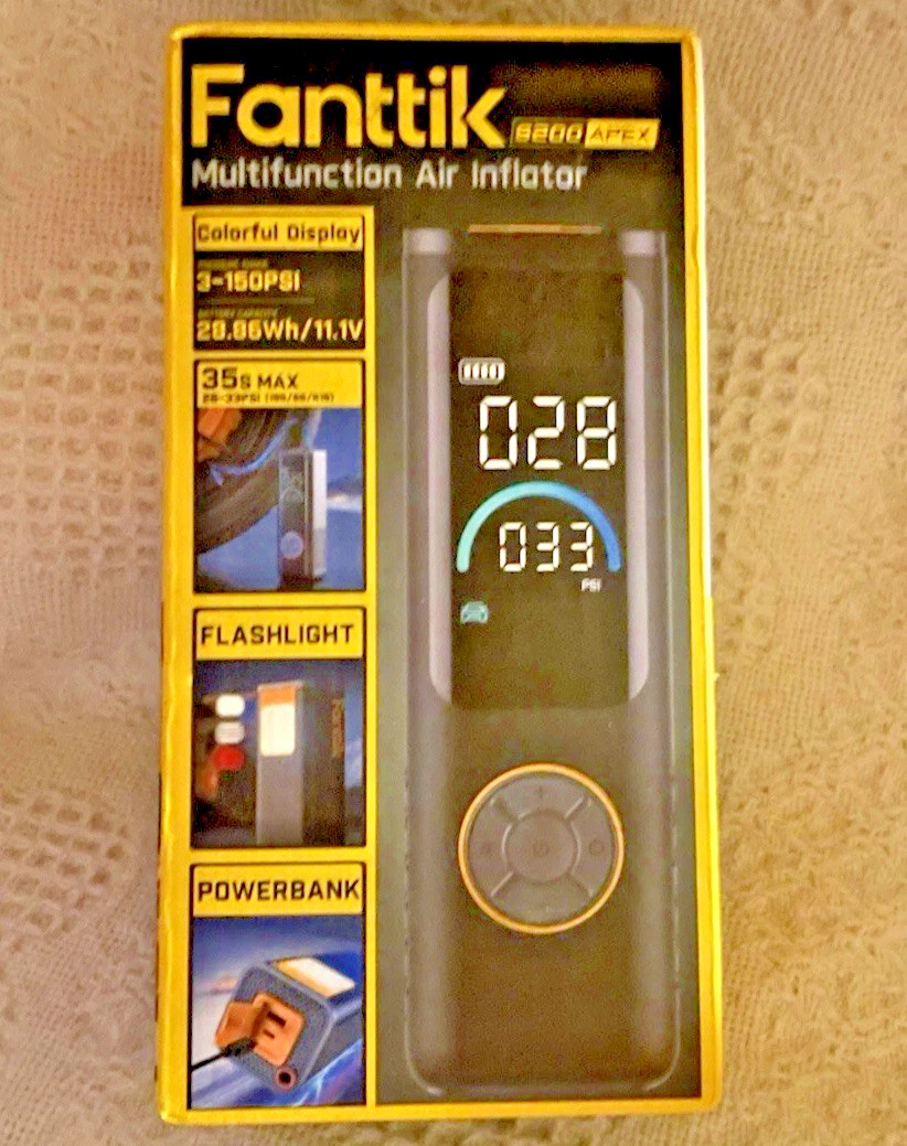 Fanttik S200 APEX Multifunction Air Inflator 150 PSI Portable Air Compressor New