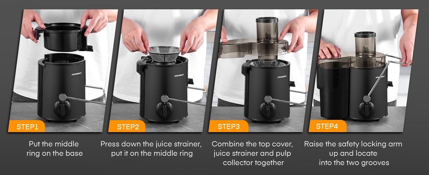 HOUSNAT Whole Fruit and Vegetables with 3-Speed Setting, Upgraded Version