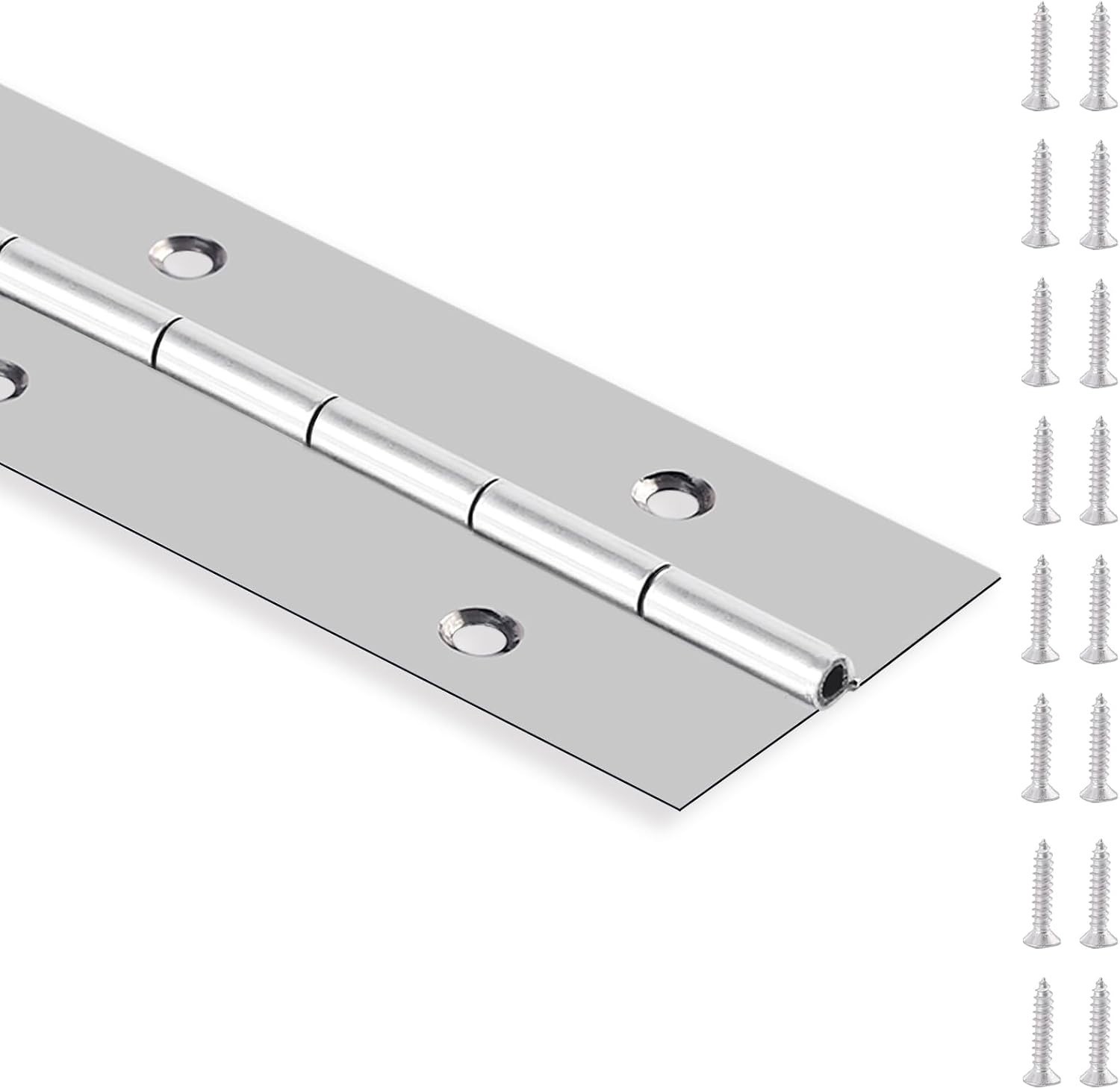 Polished 48 Inch Piano Hinge – Heavy Duty Stainless Steel for Reliable Support