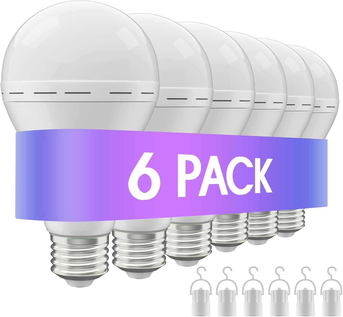 10/6/4pcs Rechargeable Emergency Light Bulbs, LED Light Bulb 6000K Daylight