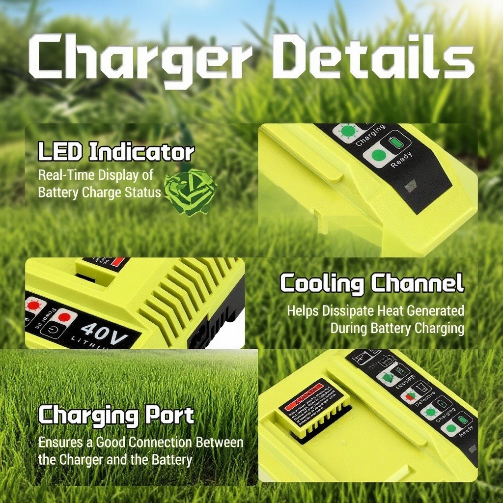 Replacement Charger For Ryobi 40V Battery Charger OP403 OP403A OP406A OP401S