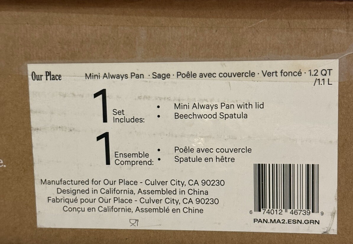 Our Place 8.5″ Ceramic Nonstick Mini Always Pan SAGE 1.2 QT READ Description