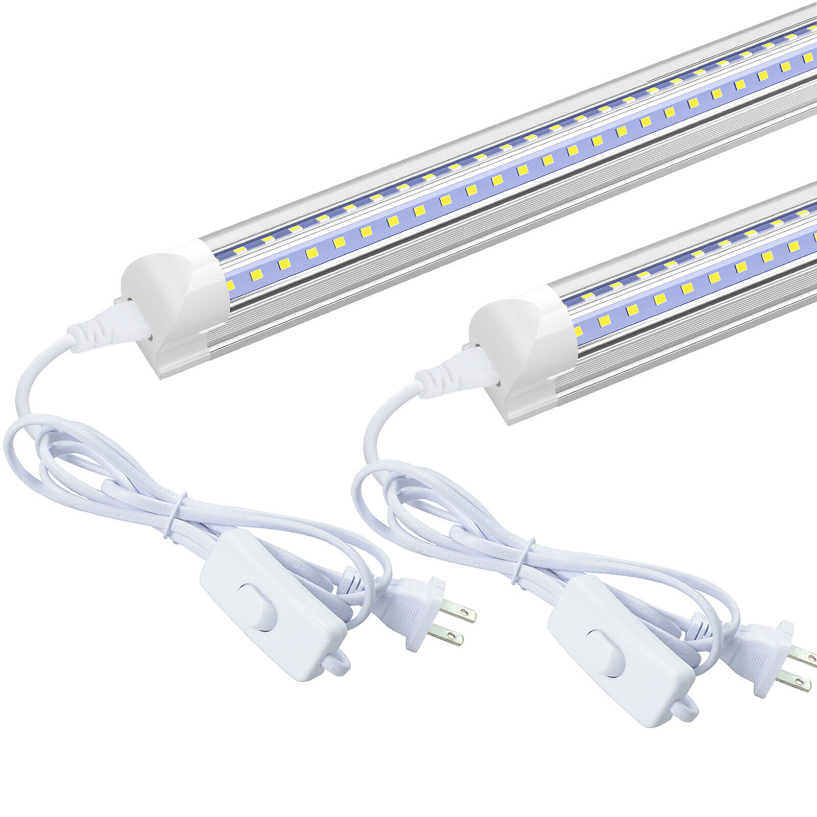 2ft 3ft 4ft 5ft 6ft 8ft LED Shop Light Fixture T8 6500K Ceiling Tube Light Bulbs