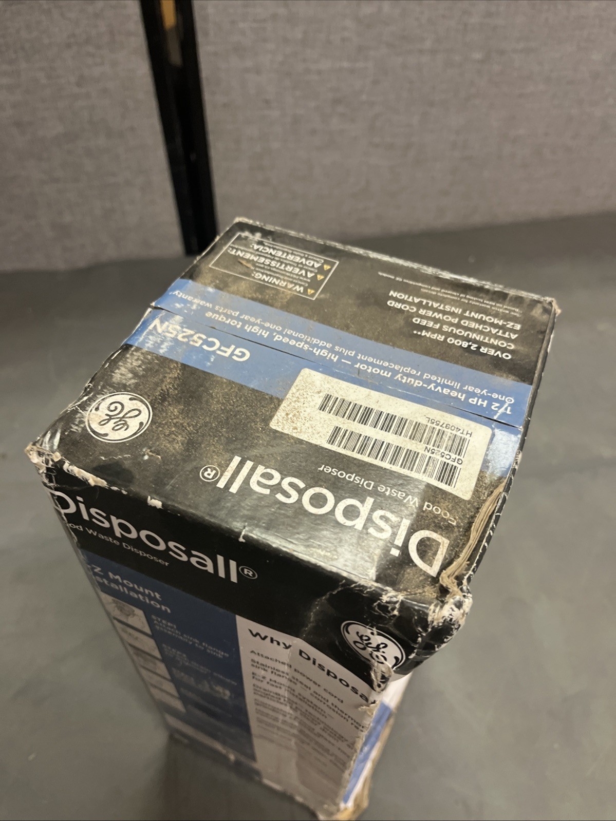 GE 1/2 Horsepower Continuous Feed GarbageDisposerCorded Disposal GFC525N BAD BOX