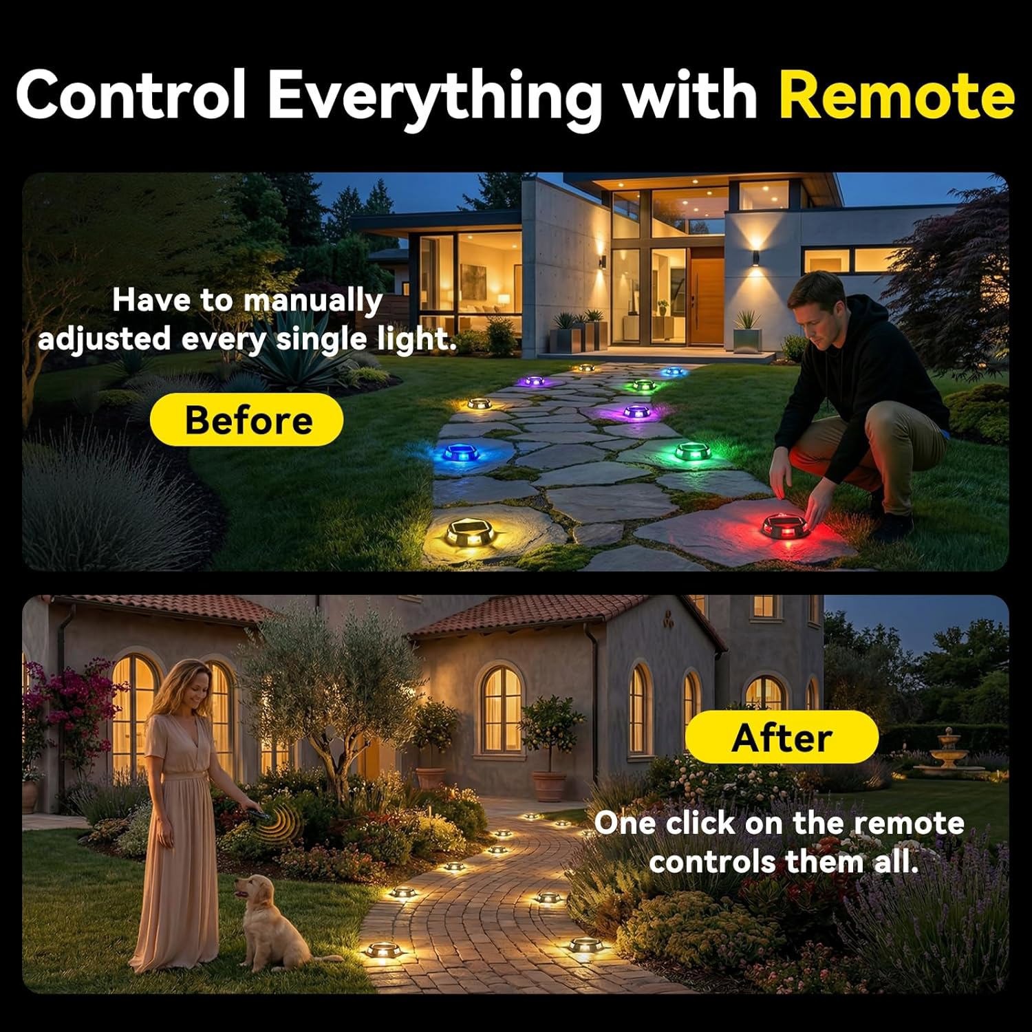 9 in 1 Solar Driveway Lights w/ Remote Outdoor Marine Dock Deck Pathway Lamps