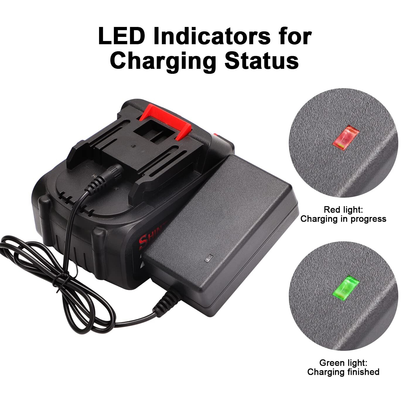 21V Lithium Battery – 4.0 Ah Battery with Charger Adapter Led Indicator