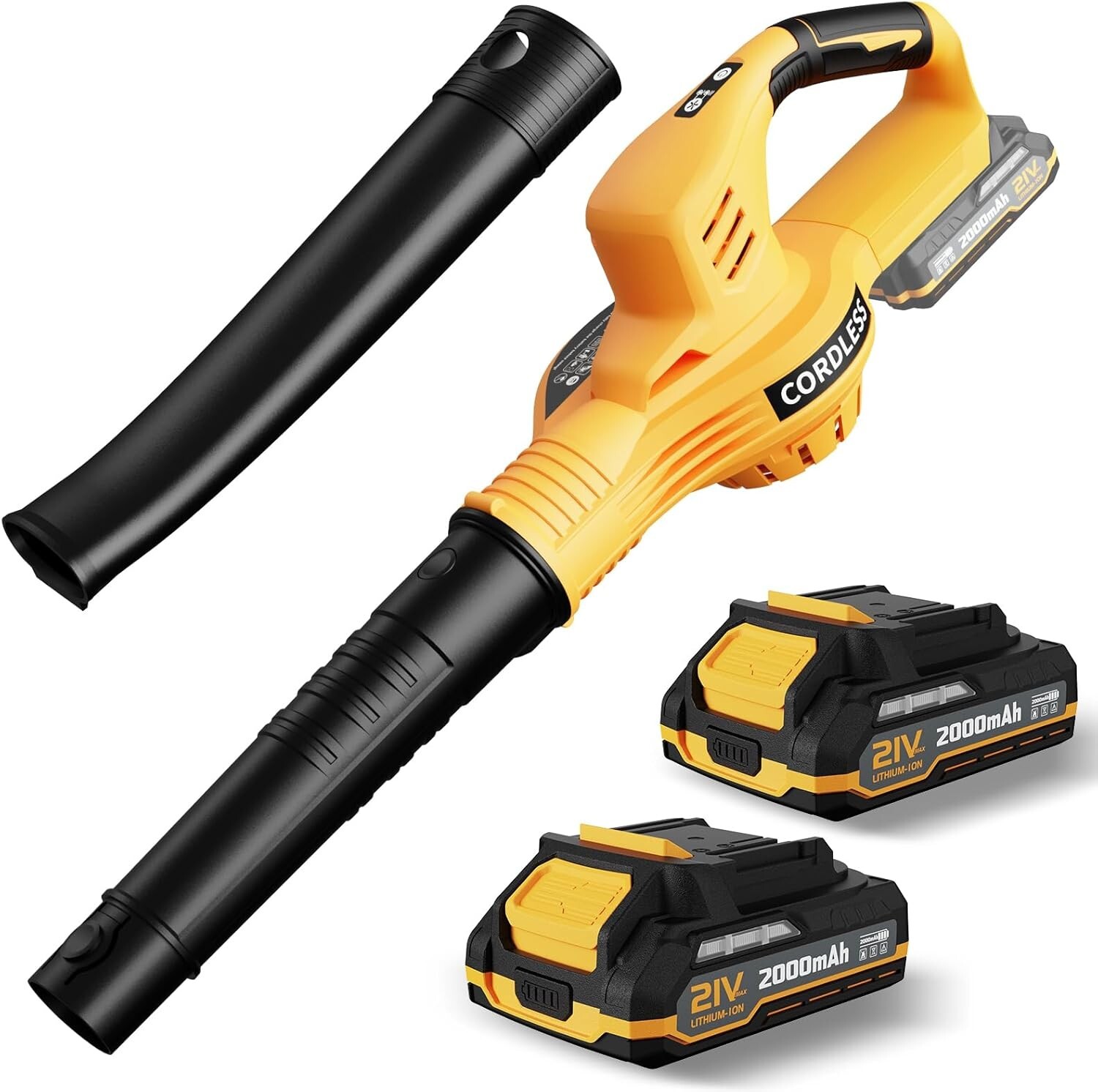 Cordless Electric Leaf Blower with 2 Batteries and Charger, 160MPH, 21V Battery