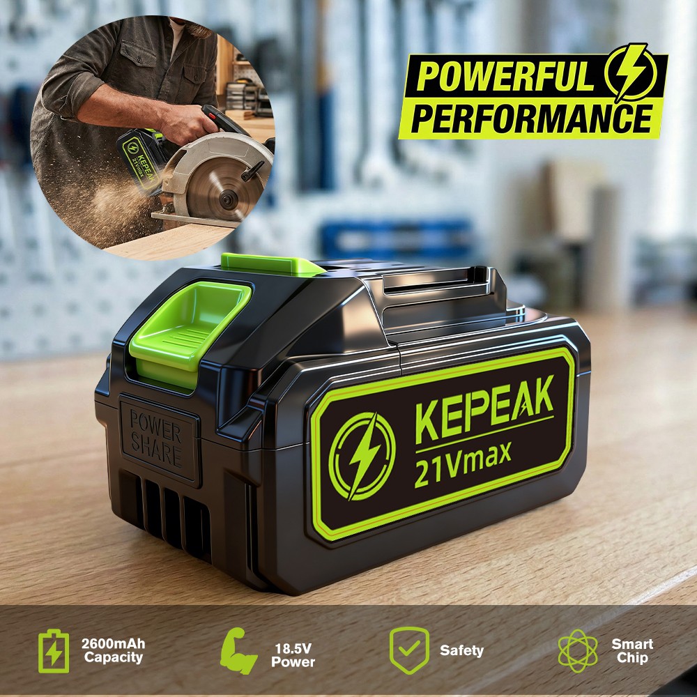 21V Lithium-ion Battery Replacement & Backup Battery with LED Power Indicator