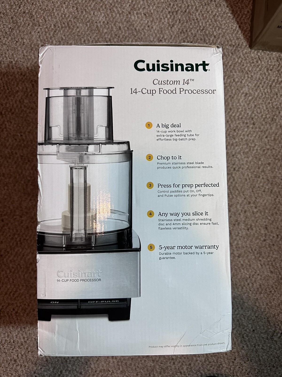 Cuisinart Custom 14-Cup Food Processor, Brushed Stainless, DFP-14BCNY, Brand New