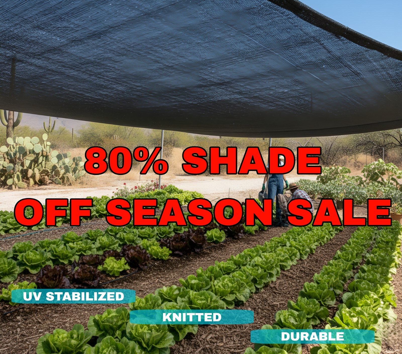 80% UV Sunblock Shade Cloth for Plant Cover Greenhouse Barn MANY SIZES
