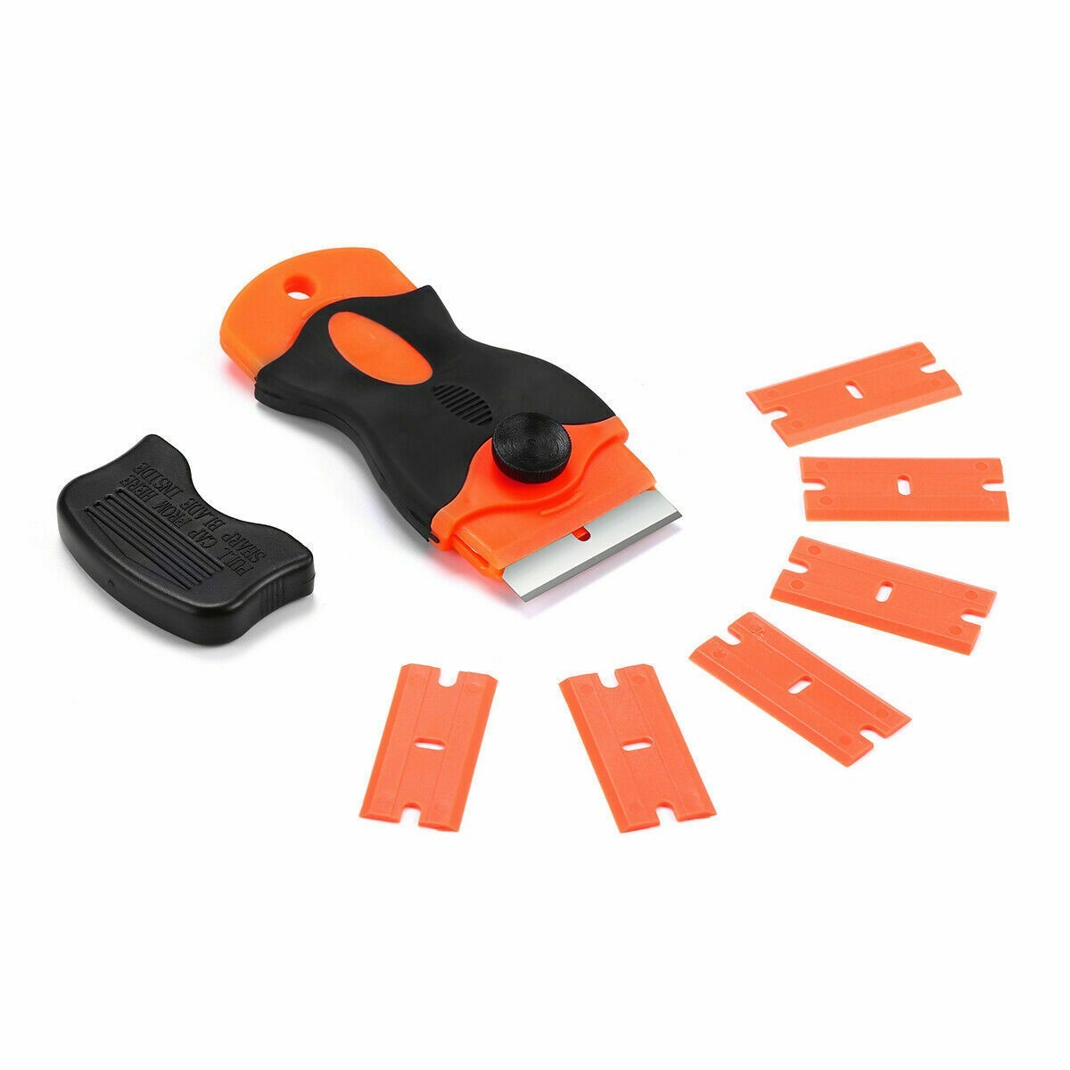 102 Pcs Plastic Razor Blades + 2 Razor Scraper Double Edged Sticker Removal Tool