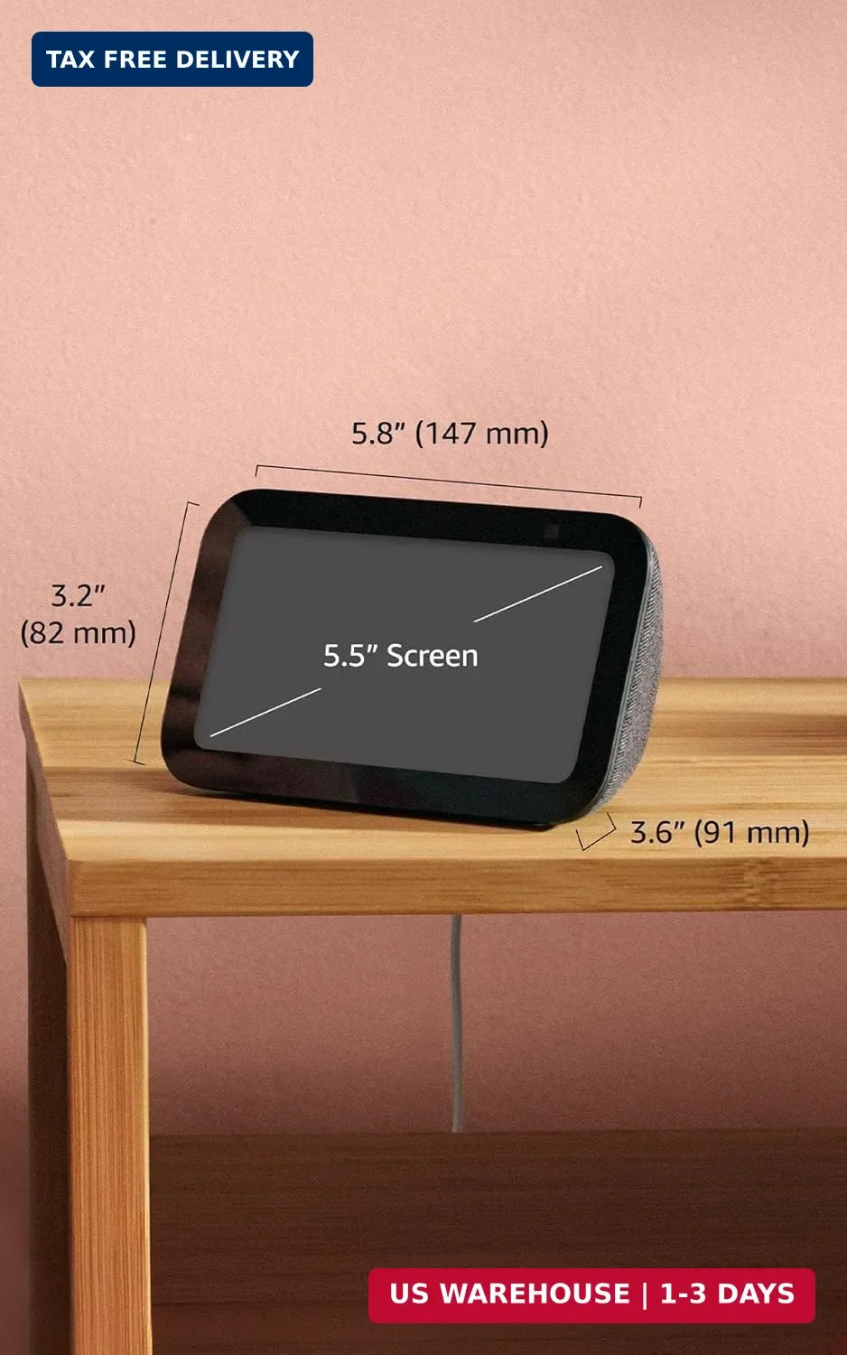 Amazon Echo Show 5 (newest model), Smart display, Designed for Alexa+, 2x the ba