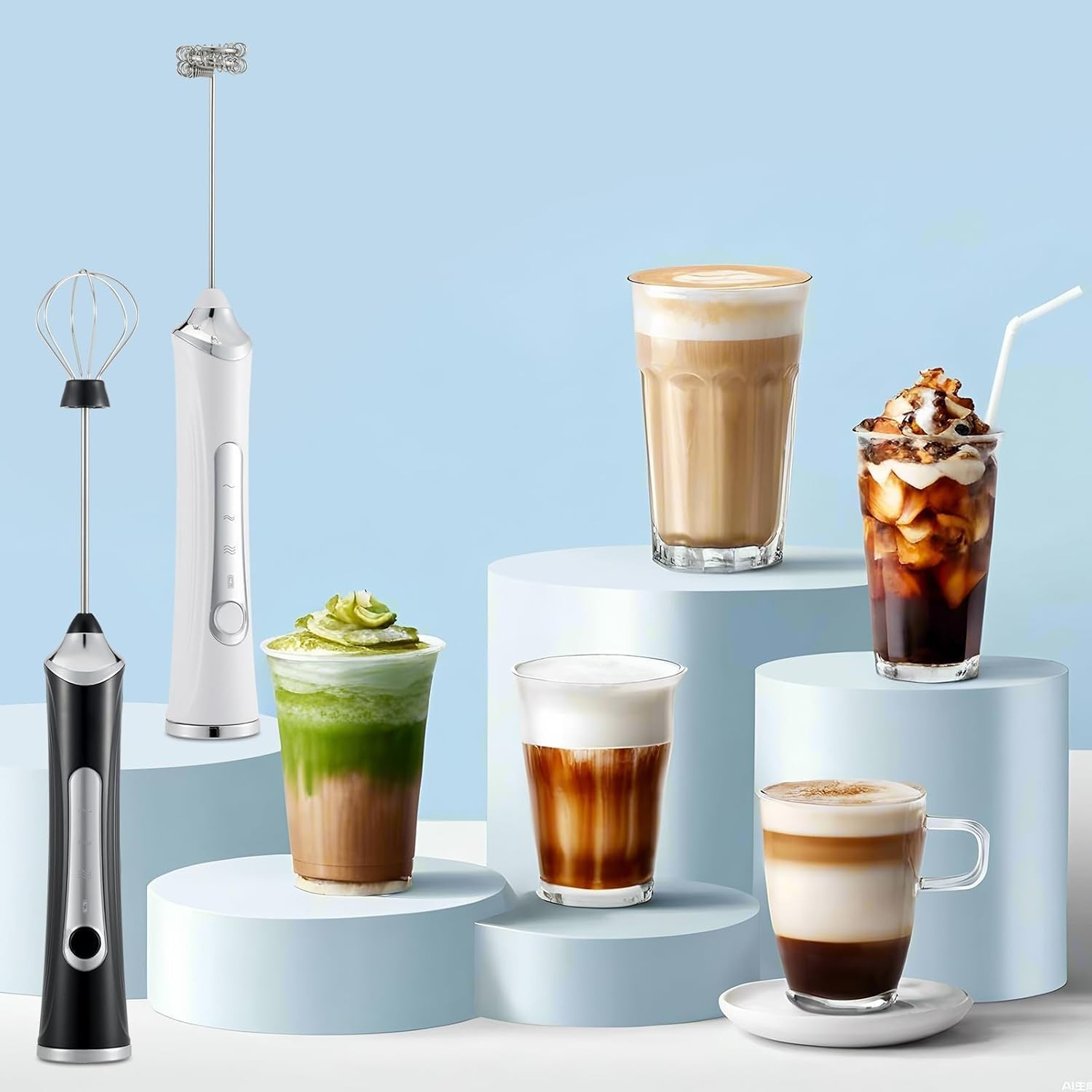 3in 1 Handheld Electric Whisk Mixer,Rechargeable 3 Speed Milk Frother Egg Beater