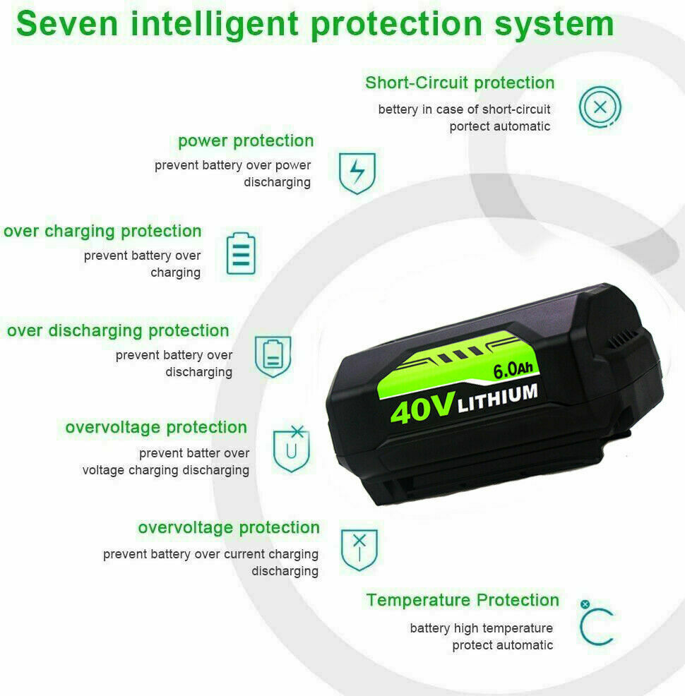 6.0Ah For Ryobi 40V Lithium Battery or Charger High Capacity OP4015 OP4026 OP401