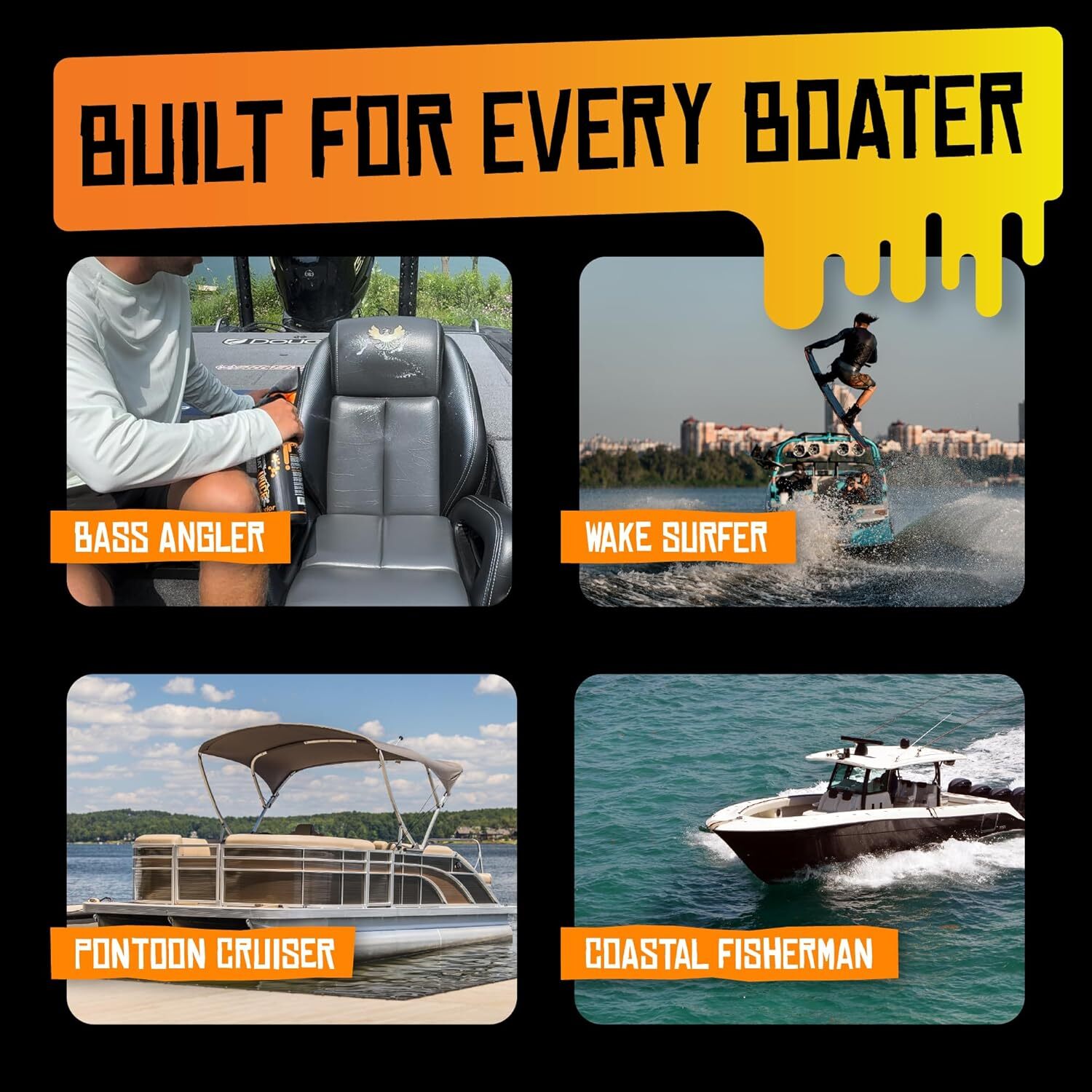 2In1 Interior Boat Cleaner & Protectant Spray | Vinyl Boat Seat Cleaner + Cerami