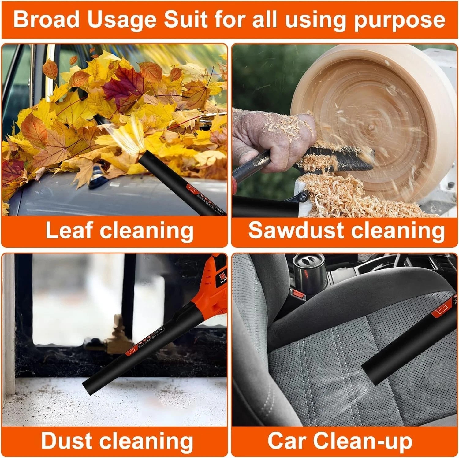 Lightweight 21V Leaf Blower with Adjustable Speed & Fast Rechargeable Battery