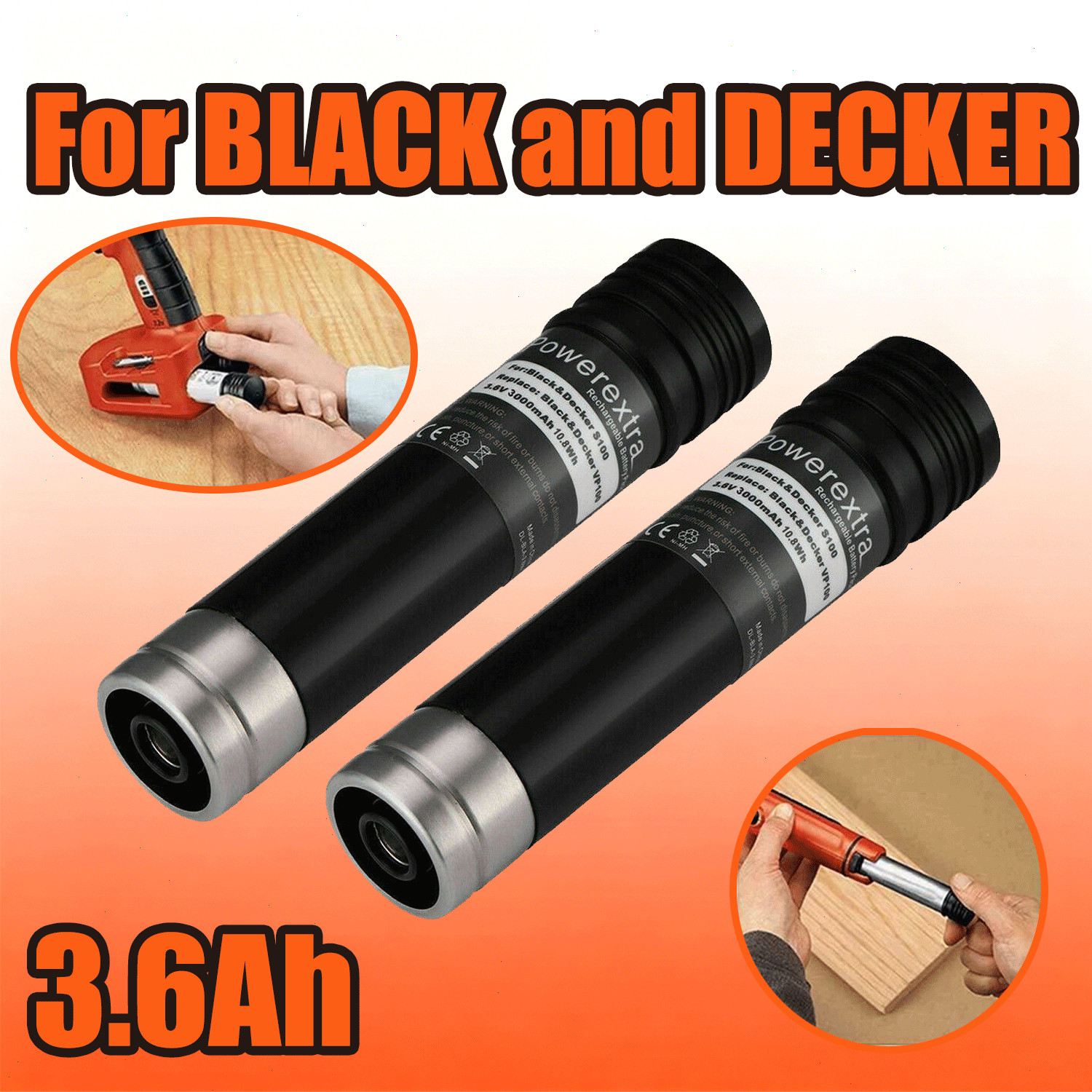 2Pack 3.6Ah For Black and Decker 3.6V Battery Versapak Gold VP100 VP105 VP110 US
