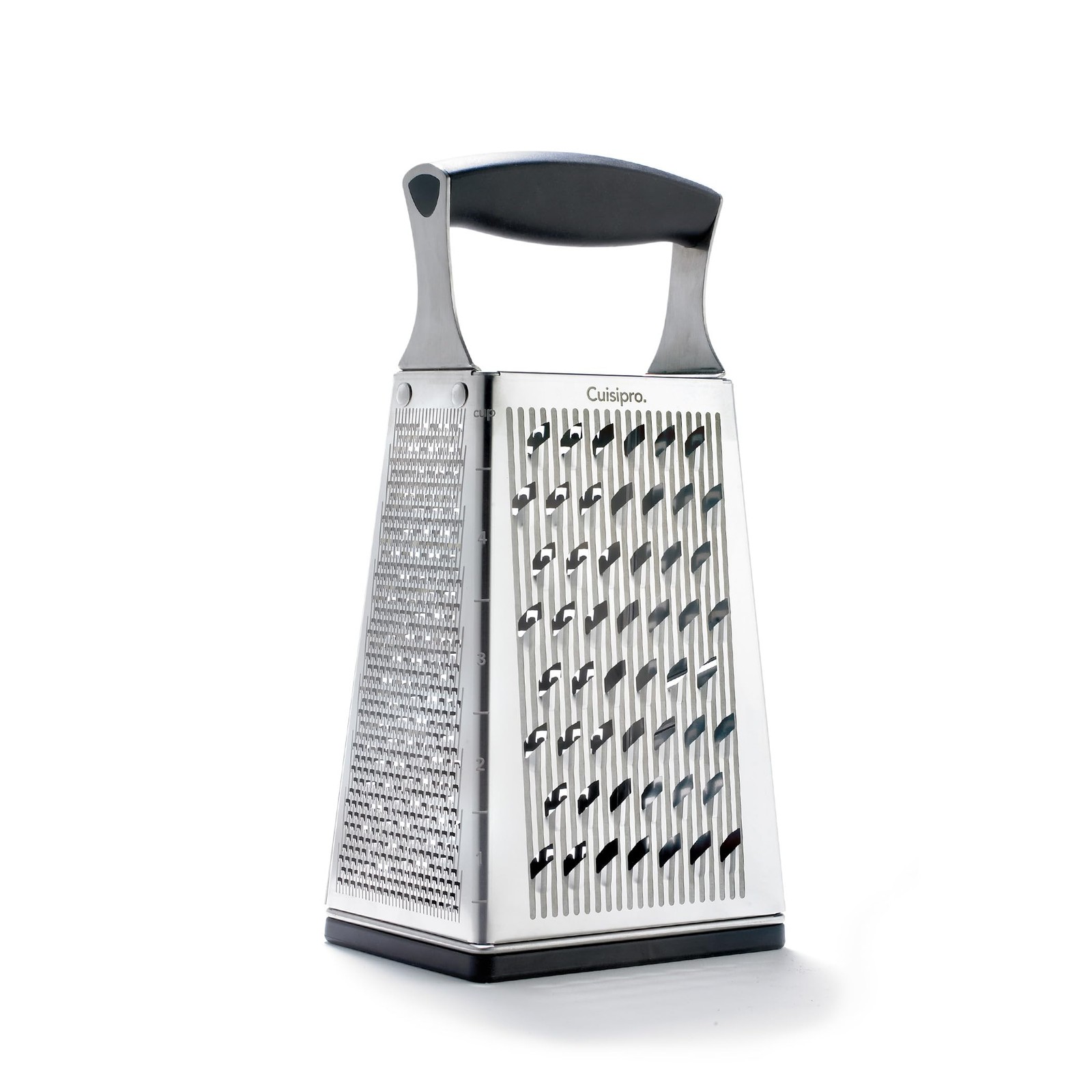Cuisipro Stainless Steel Box Grater 4 Sided Cheese Shredder Kitchen Tool