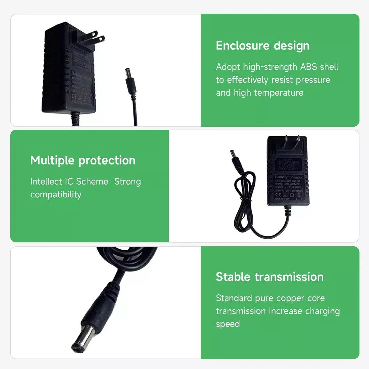 20V/21V/24V Battery Charger Adapter For 4 in/6 in Cordless Mini Chainsaw US Plug