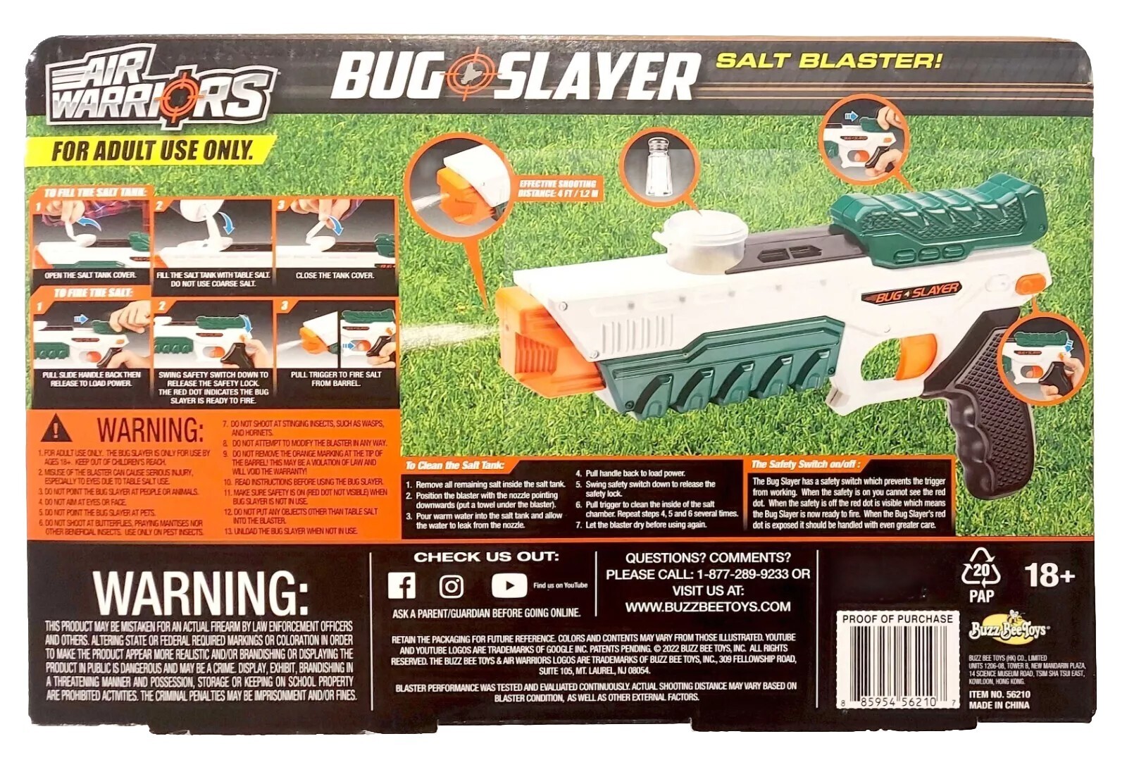Bug Slayer 3-Pack of Salt Blaster Bug Killer Fly Stopper Pistol Gun w/ Safety