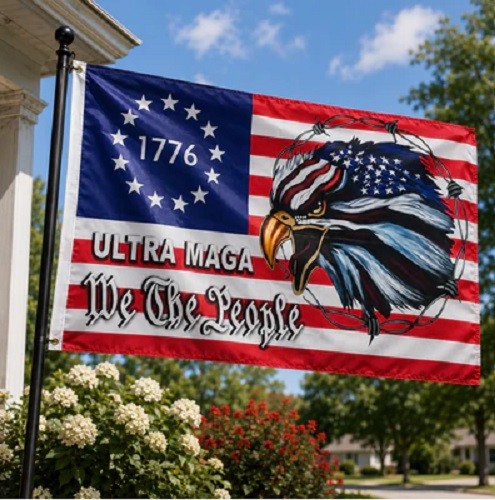 3X5 USA ULTRA MAGA TRUMP 2028 250 YEAR USA 1776-2026 FLAG BANNER W/ GROMMETS
