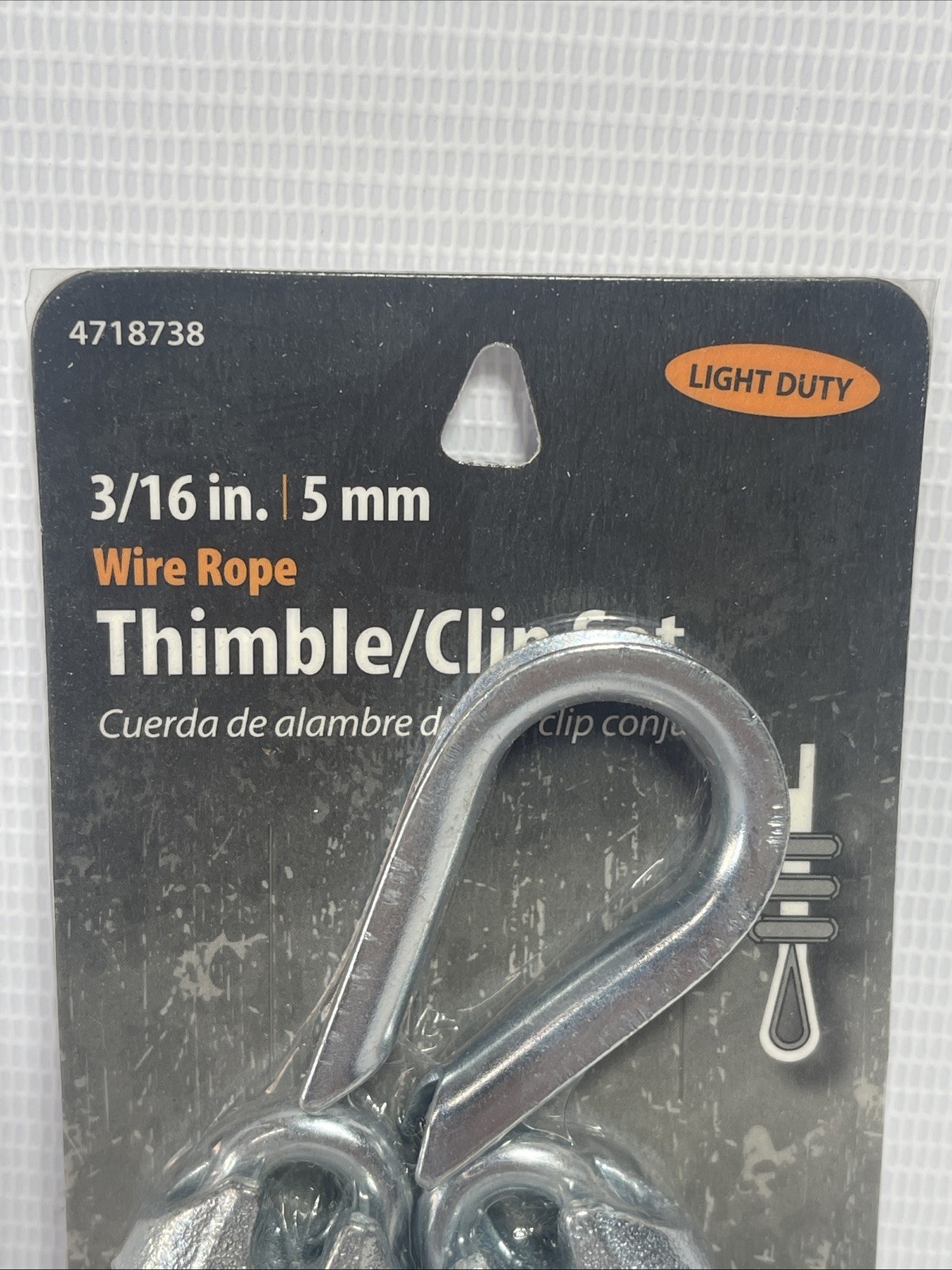   Wire Rope Cable Clothesline pole Thimble/Clip set 3/16″ 5mm light duty Zinc