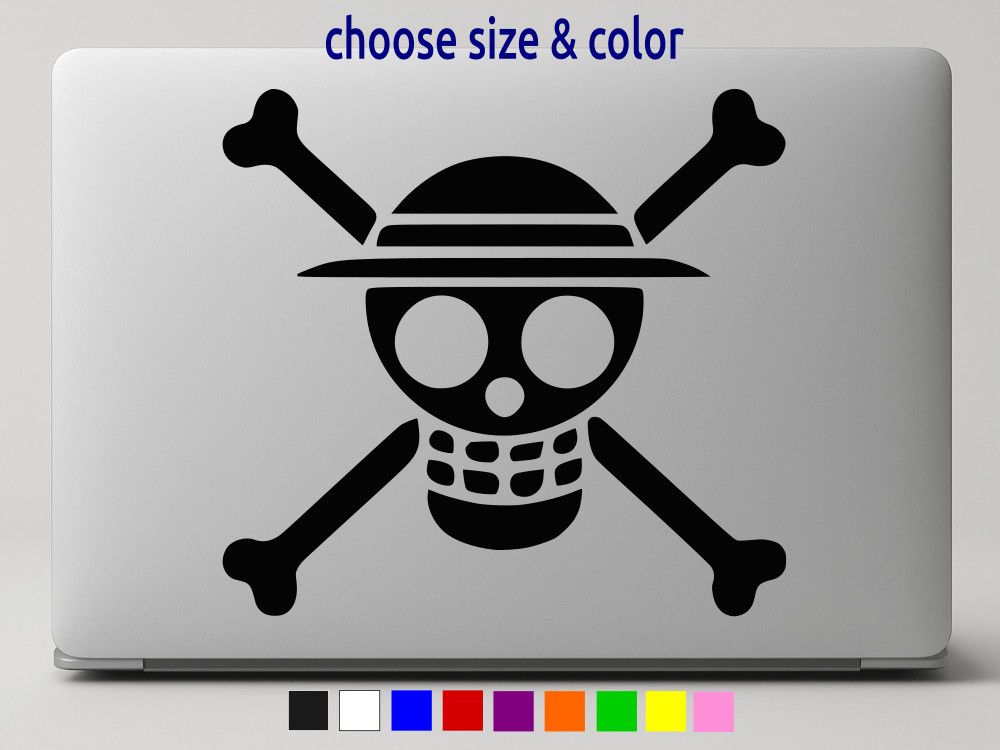 ONE PIECE Straw Hat Pirates Jolly Roger Vinyl Car Window Decal CHOOSE SIZE COLOR