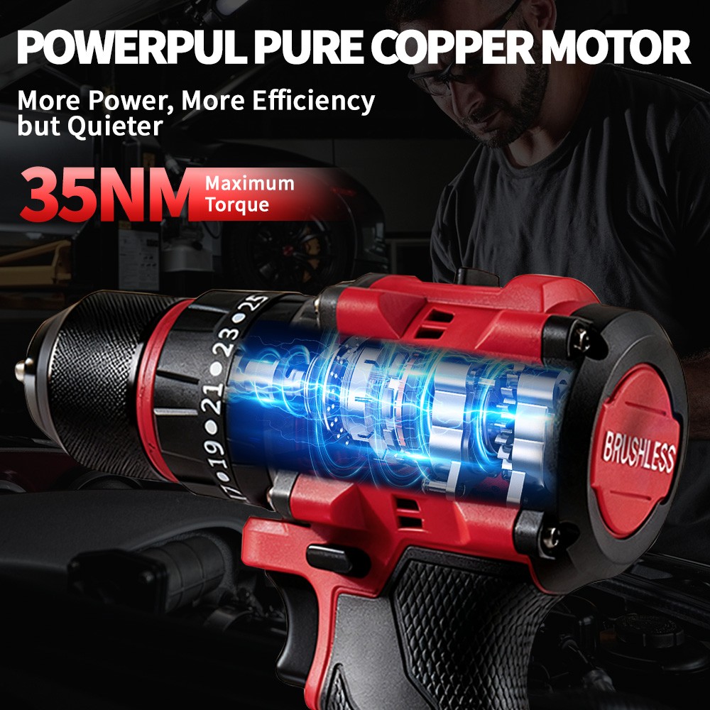 Cordless Brushless Electric Drill Driver w/ Battery & Charger – Clearance Sale