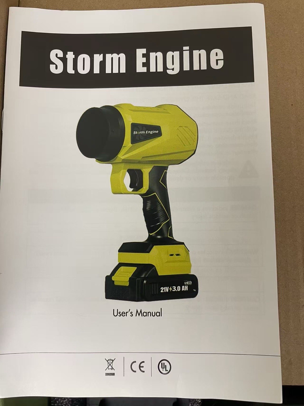 Storm Engine 21V Handheld Electric Leaf Blower Air Duster w/ 3.0Ah Battery