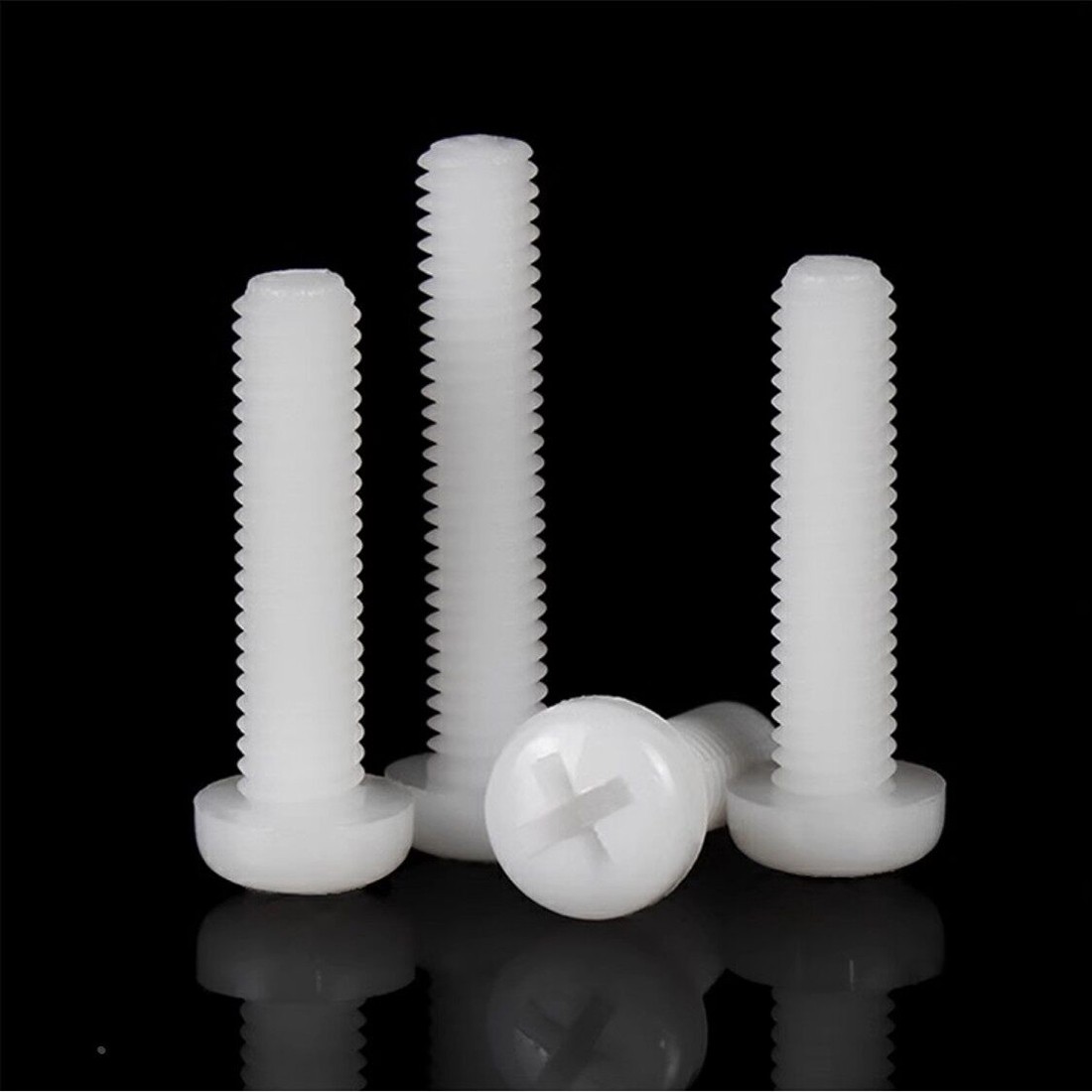 Nylon Pan Head Phillips Screws M3 M4 5mm-25mm White ISO 7045 Insulating