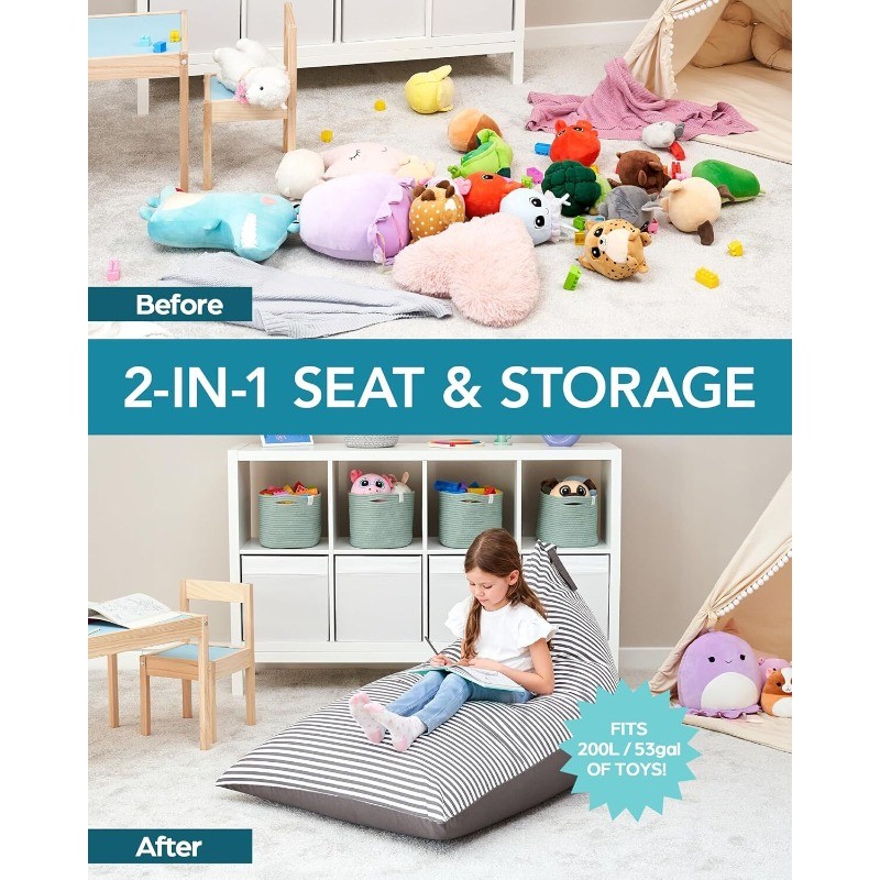 Original Stuffed Animal Bean Bag for Storage(No Filler) for Kids Teens & Adults