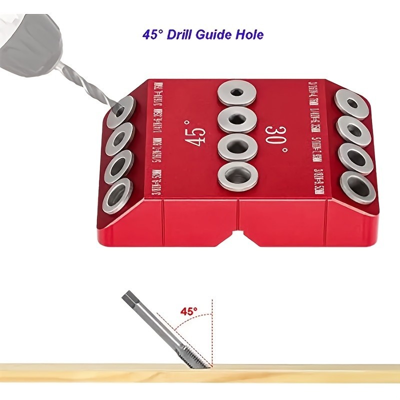 Multi – Angle Drill Guide Jig – 30°/45°/90° Drilling, V – Groove for Corners & C