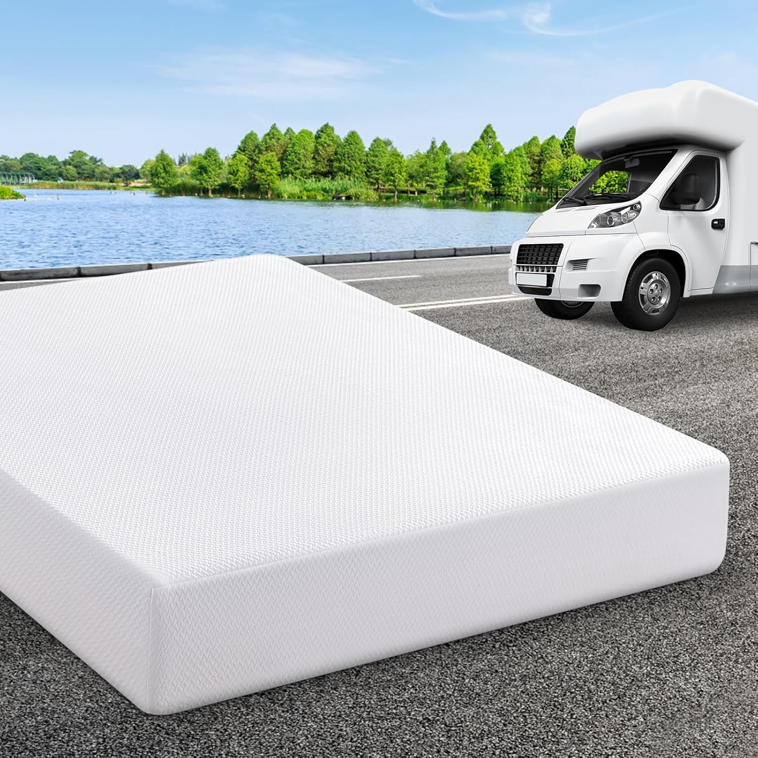 10″ Short Queen Memory Foam RV Mattress – Cooling Gel, CertiPUR-US, USA Made