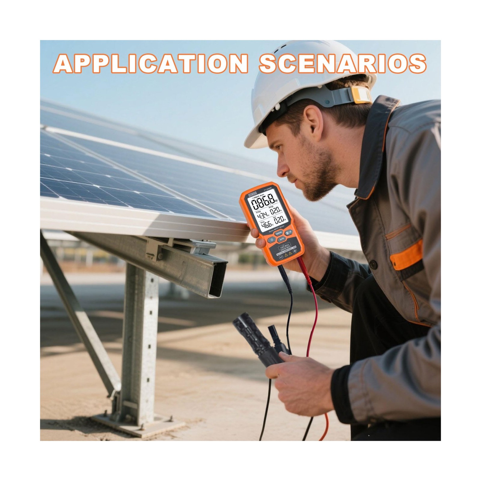 ZIBOO FT-2000W Solar Panel Tester MPPT Meter – 2000W Max Power, 150V/35A PV M…