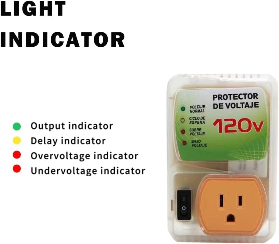 120V US Plug Surge Voltage Protector Power Sockets Refrigerator Appliance Home
