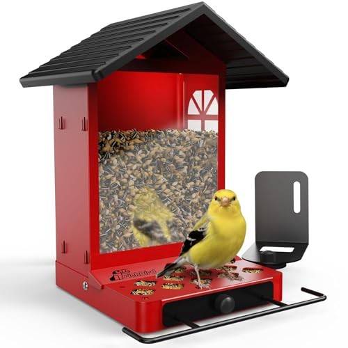 All-Metal Bird Feeder, Wall & Pole Mountable, 2.4L Large Capacity, Heavy-Duty
