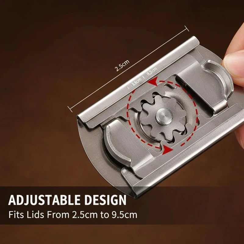 Jar Lid Bottle Opener Can Adjustable Remover Stainless Steel Twist Off Grip Easy