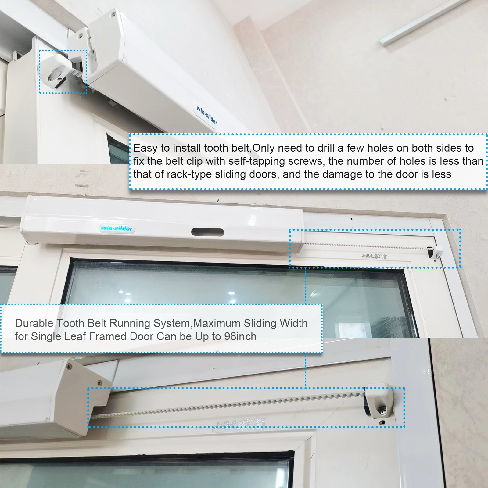 Olide Automatic Residential Belt-Driven Electric Sliding Door Opener