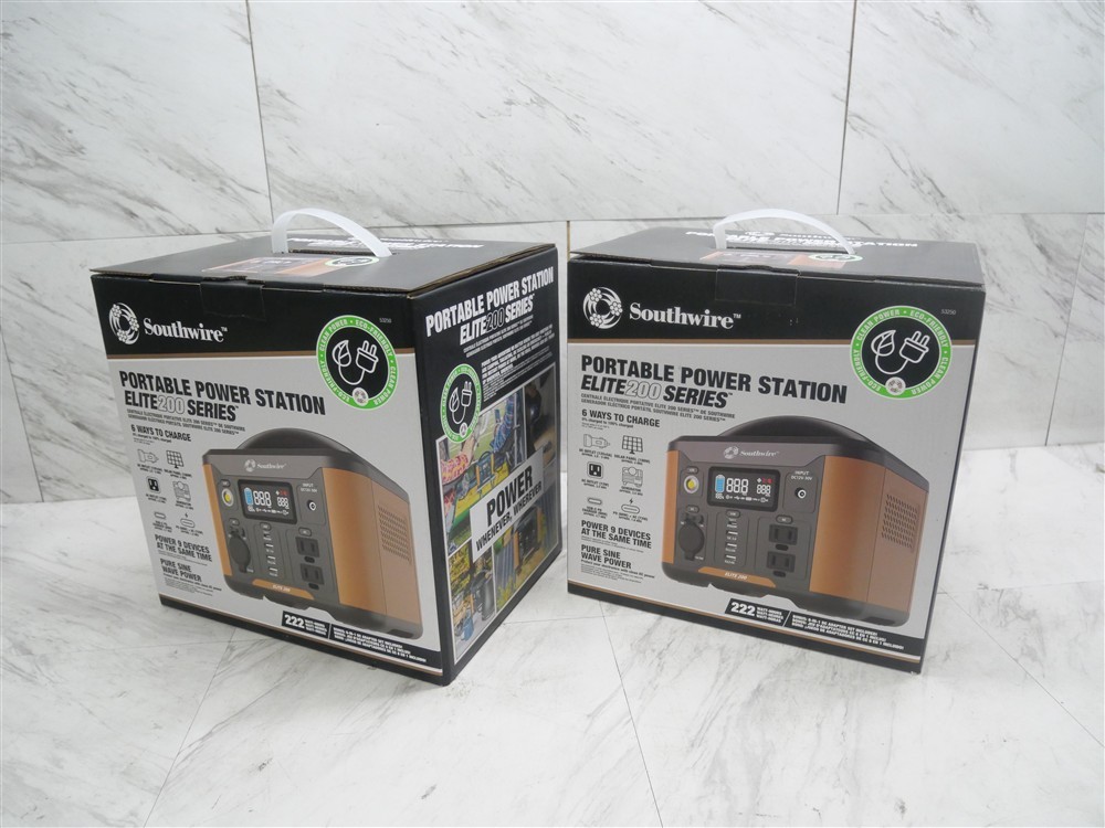 2 NEW in BOX -Southwire Elite 200 Series Portable Power Station 53250! 222W MAX!
