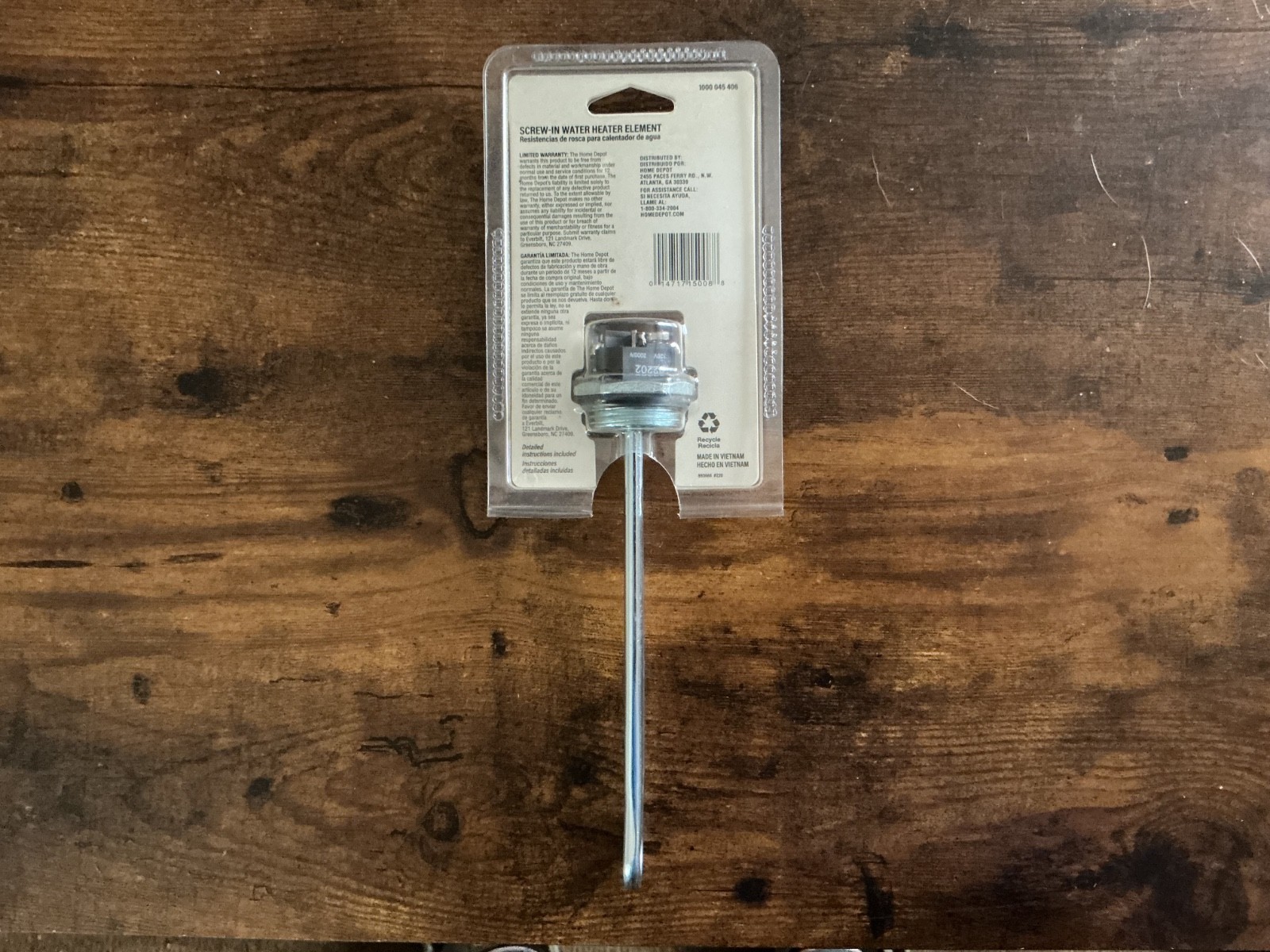 Everbilt 2000W 120V Screw-In Water Heater Element HWD 1000045406 15008
