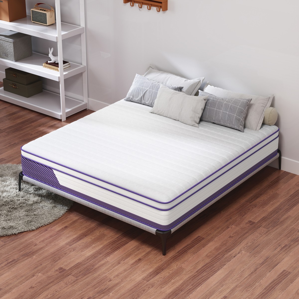 12″14″ Gel Memory Foam Spring Hybrid Queen Mattress Twin Full King Size In A Box