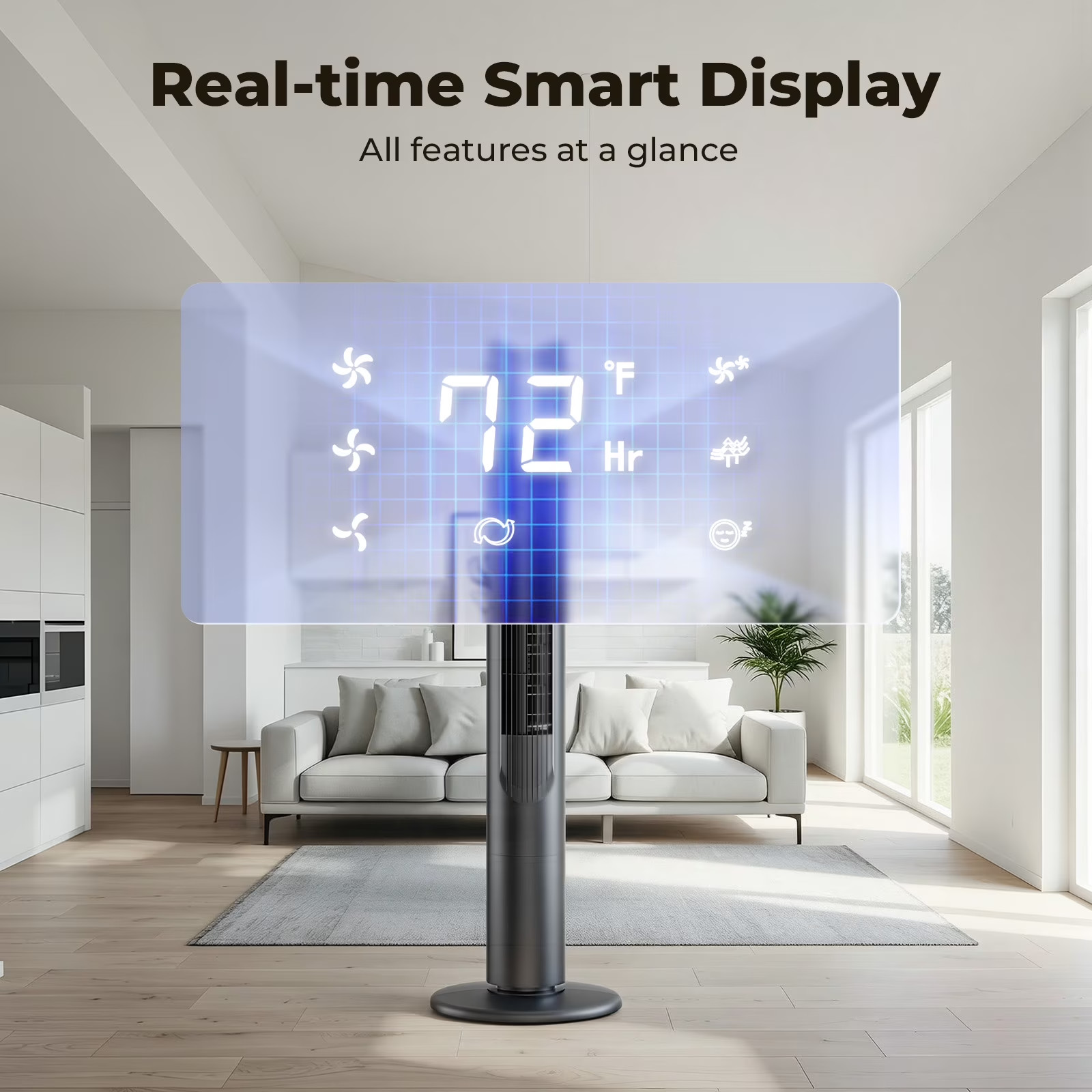 41 Inch Tower Fan Wide Oscillating Quiet Floor Fan w/ Remote 3 Speed Room Home