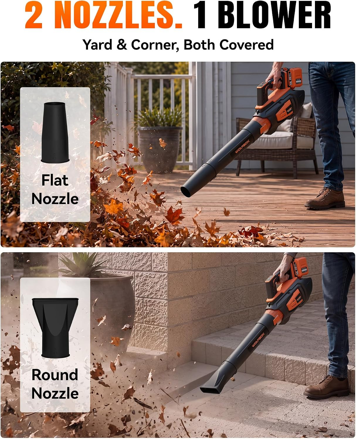 MT600 Cordless Leaf Blower, 620 CFM 150 MPH, 2 Batteries | 40V System, Dual-Port
