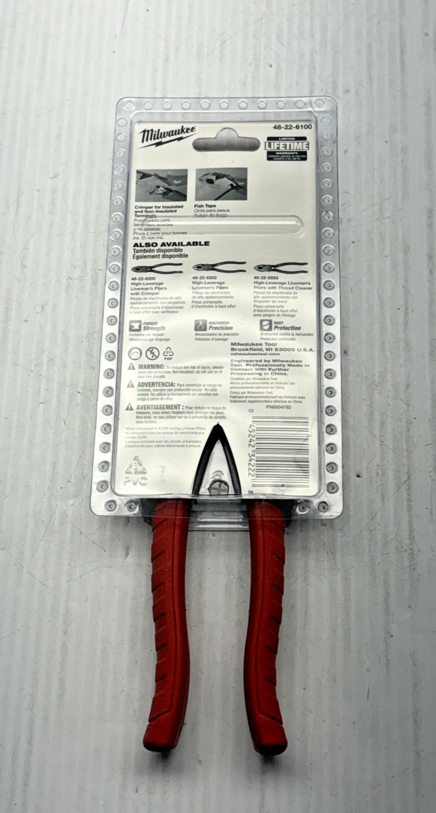 Milwaukee 9 In Comfort Grip High Leverage Lineman’s Pliers 48-22-6100